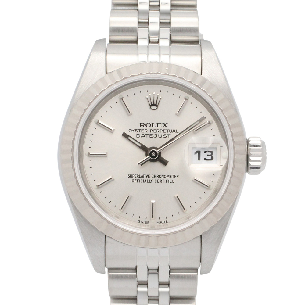 Rolex Datejust P-series watch, 18K white gold (WG) stainless steel, ladies', ...